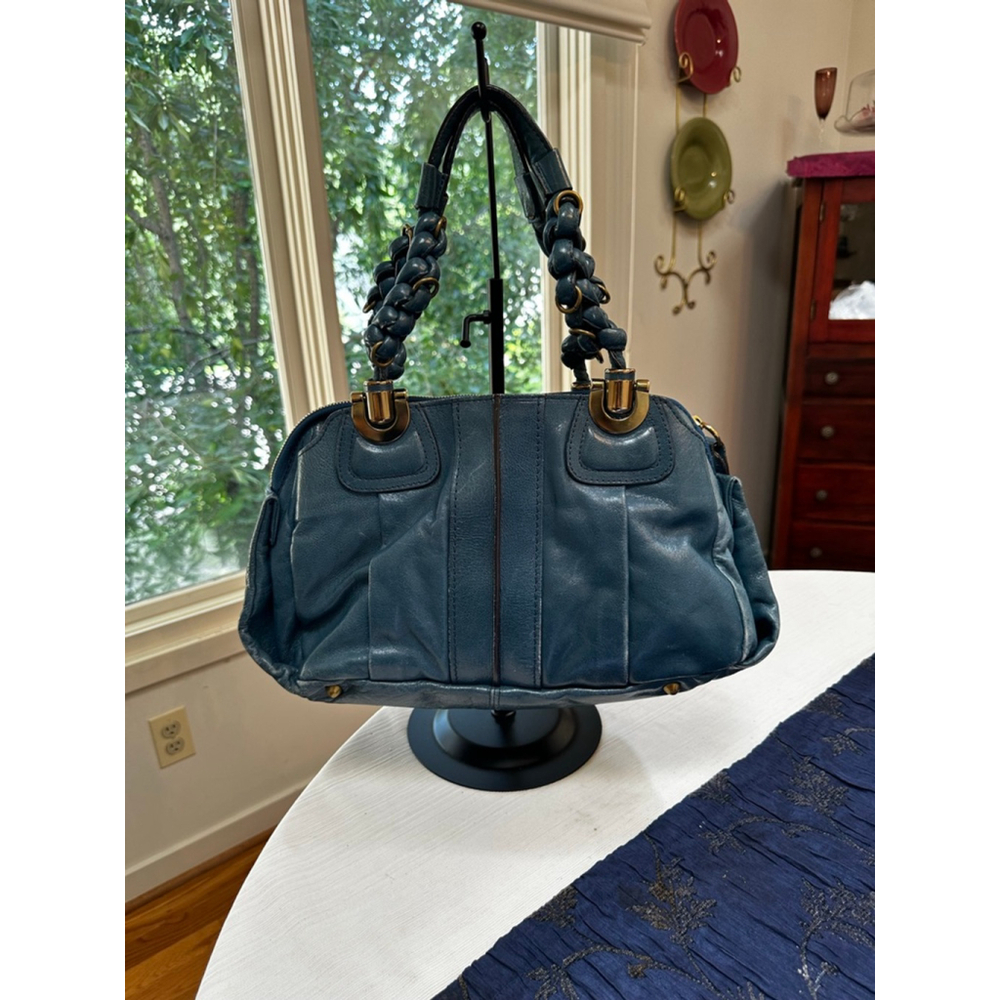 Chloé Blue Leather Heloise Shoulder Bag - Picture 5 of 16